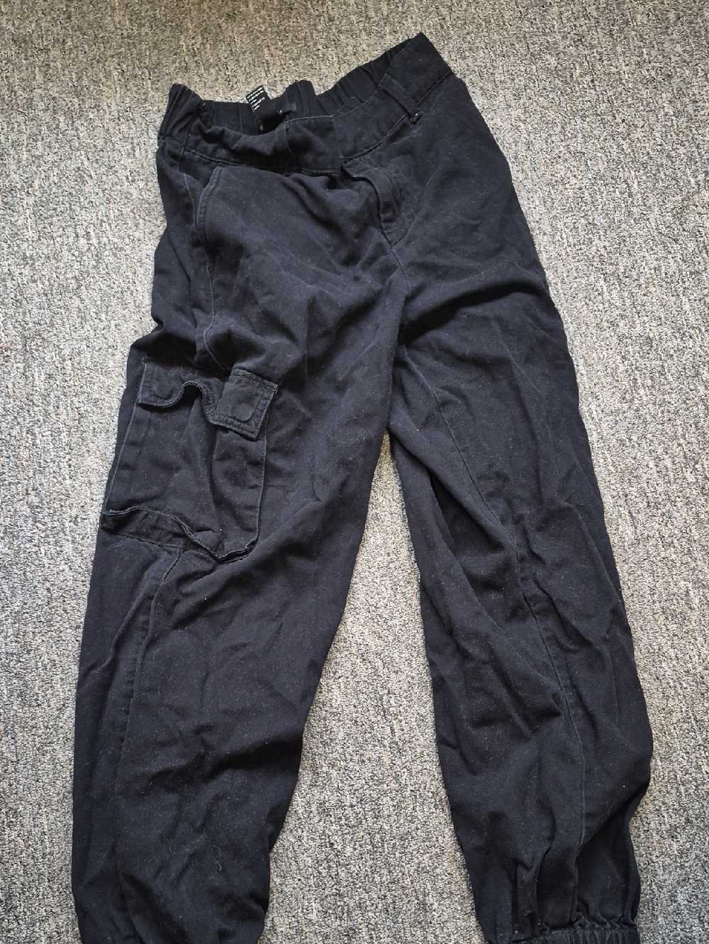 Forever 21 Black Cargo Jogger Pants